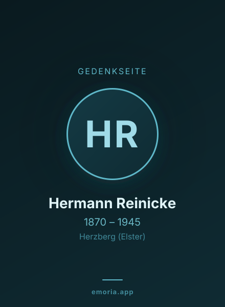 Gedenkportrait von Hermann Reinicke