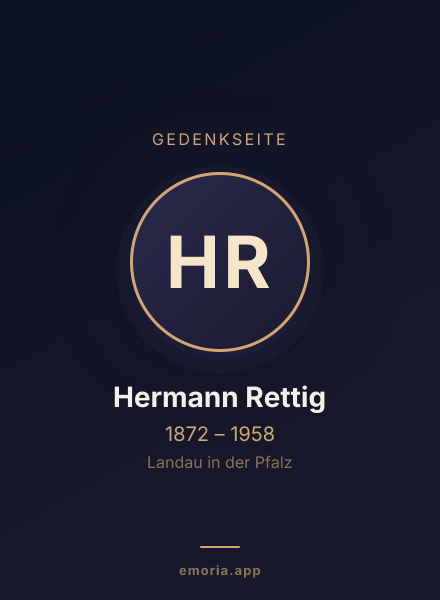 Gedenkportrait von Hermann Rettig