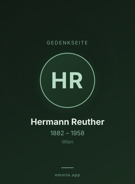 Gedenkportrait von Hermann Reuther