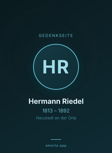 Gedenkportrait von Hermann Riedel
