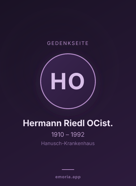 Gedenkportrait von Hermann Riedl OCist.