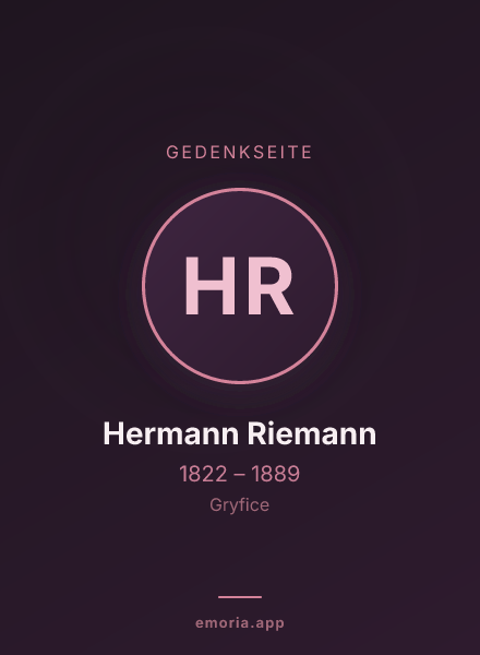 Gedenkportrait von Hermann Riemann