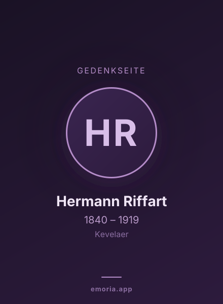 Gedenkportrait von Hermann Riffart
