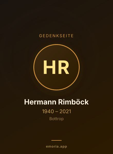 Gedenkportrait von Hermann Rimböck