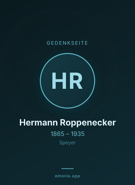 Gedenkportrait von Hermann Roppenecker
