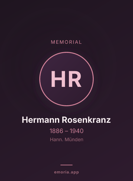 Memorial portrait of Hermann Rosenkranz