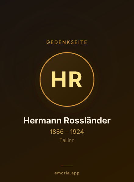 Gedenkportrait von Hermann Rossländer