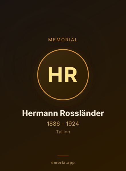 Memorial portrait of Hermann Rossländer