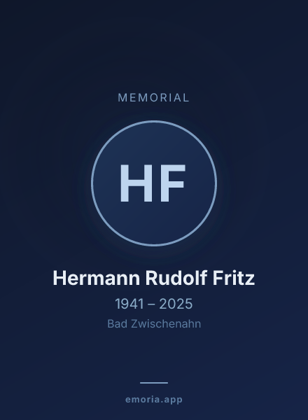 Memorial portrait of Hermann Rudolf Fritz