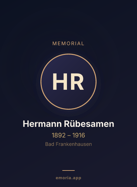 Memorial portrait of Hermann Rübesamen