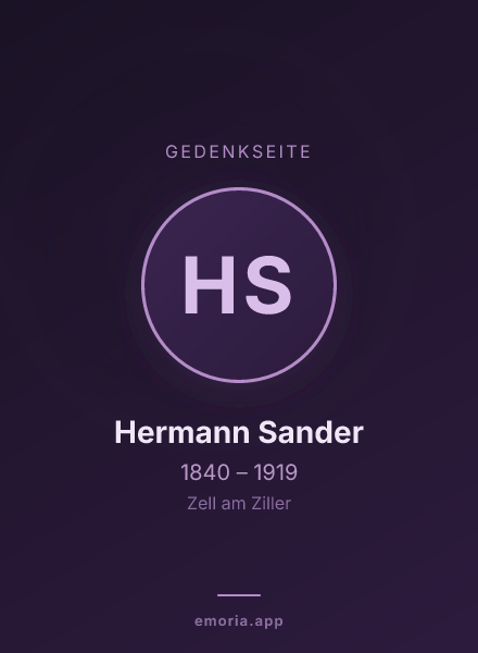 Gedenkportrait von Hermann Sander