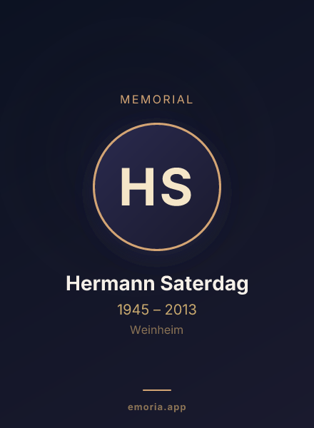Memorial portrait of Hermann Saterdag