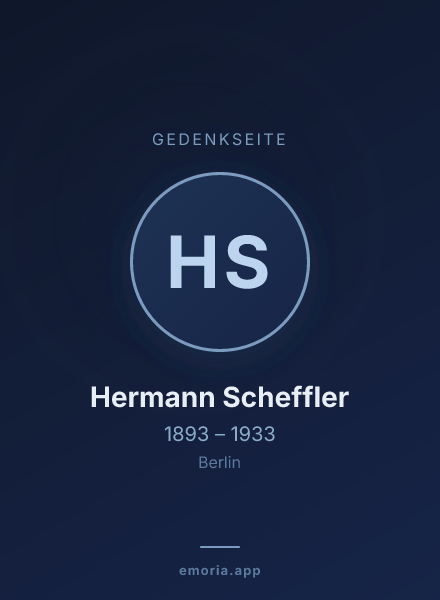 Gedenkportrait von Hermann Scheffler