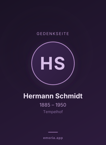 Gedenkportrait von Hermann Schmidt