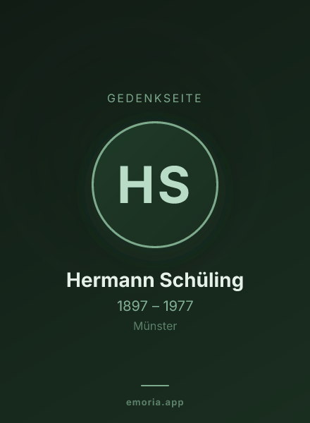 Gedenkportrait von Hermann Schüling