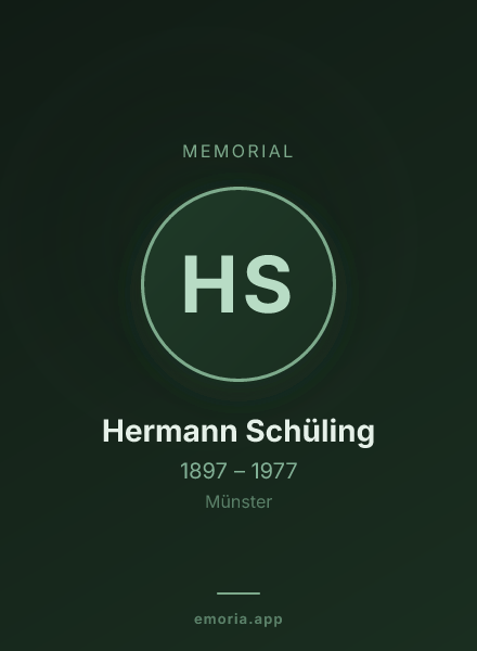 Memorial portrait of Hermann Schüling