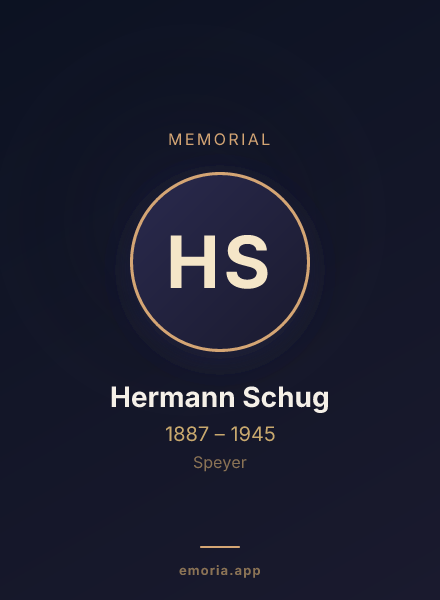 Memorial portrait of Hermann Schug