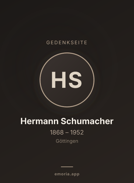 Gedenkportrait von Hermann Schumacher