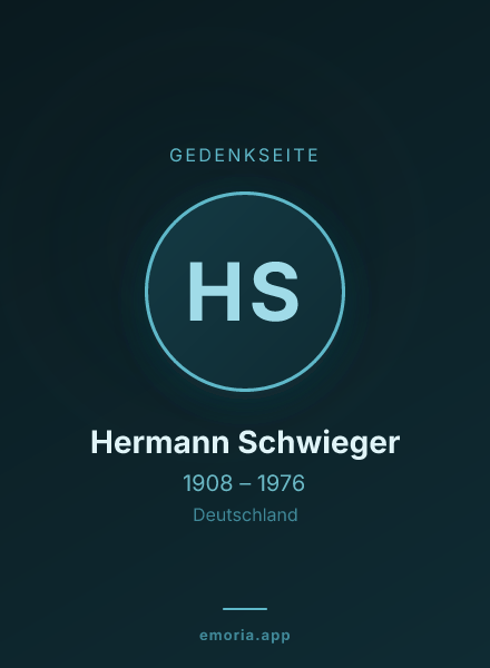 Gedenkportrait von Hermann Schwieger