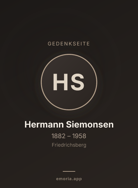 Gedenkportrait von Hermann Siemonsen