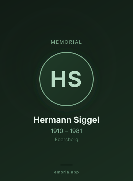 Memorial portrait of Hermann Siggel