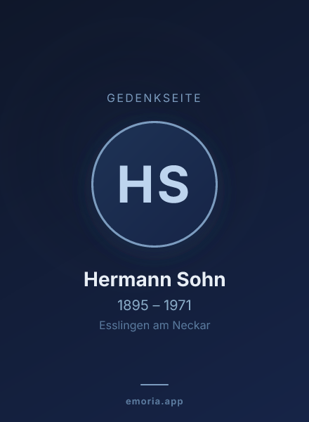Gedenkportrait von Hermann Sohn