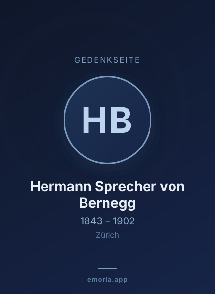 Gedenkportrait von Hermann Sprecher von Bernegg