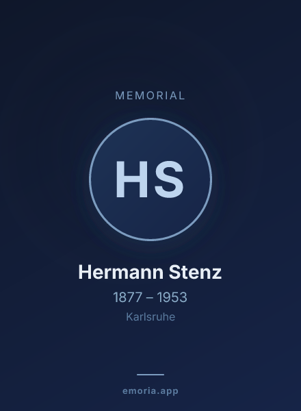 Memorial portrait of Hermann Stenz