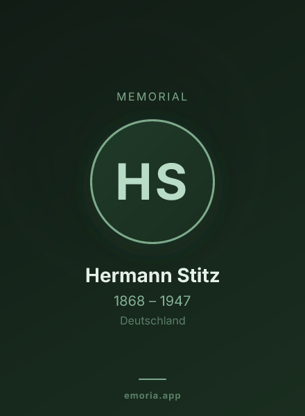 Memorial portrait of Hermann Stitz