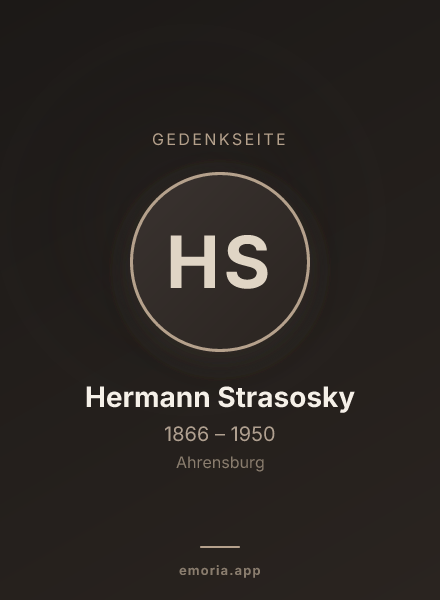 Gedenkportrait von Hermann Strasosky