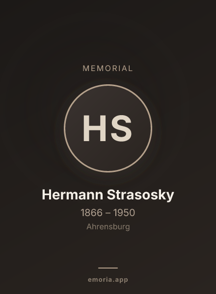 Memorial portrait of Hermann Strasosky