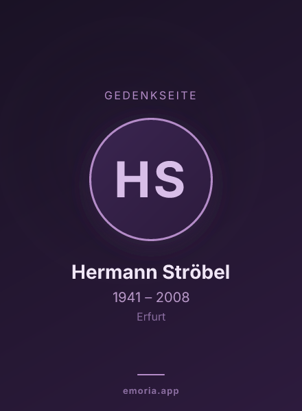 Gedenkportrait von Hermann Ströbel