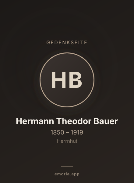 Gedenkportrait von Hermann Theodor Bauer