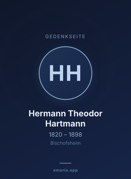Gedenkportrait von Hermann Theodor Hartmann