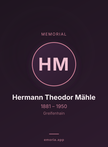 Memorial portrait of Hermann Theodor Mähle