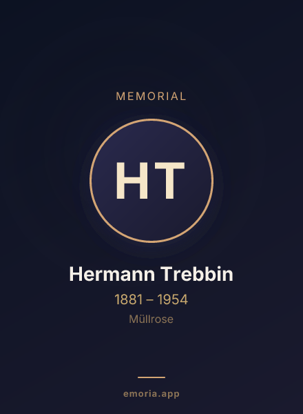 Memorial portrait of Hermann Trebbin