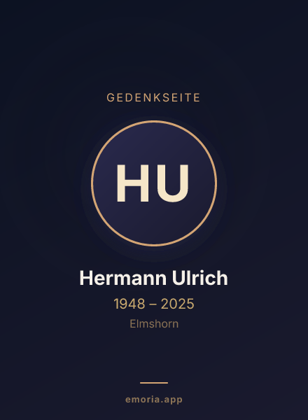 Gedenkportrait von Hermann Ulrich