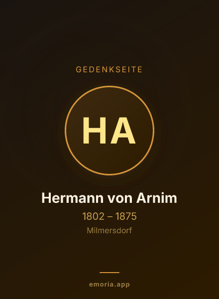 Gedenkportrait von Hermann von Arnim