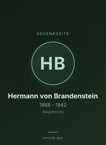 Gedenkportrait von Hermann von Brandenstein