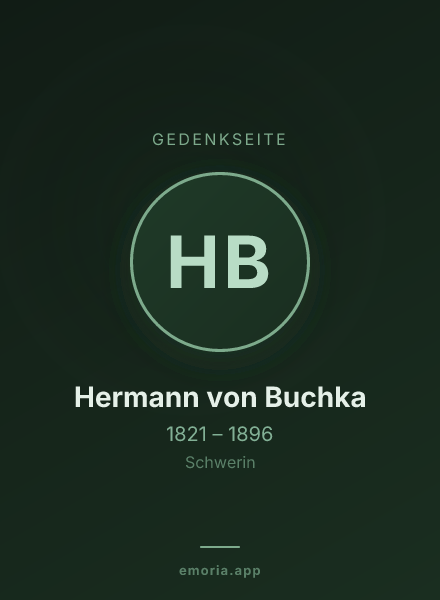 Gedenkportrait von Hermann von Buchka
