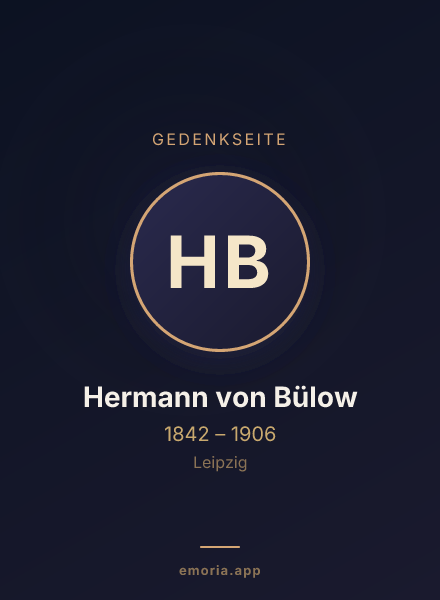 Gedenkportrait von Hermann von Bülow