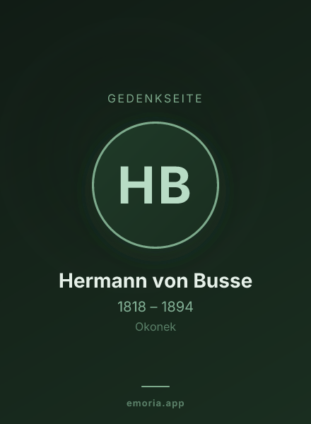 Gedenkportrait von Hermann von Busse