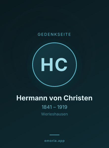 Gedenkportrait von Hermann von Christen