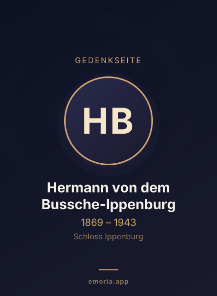Gedenkportrait von Hermann von dem Bussche-Ippenburg