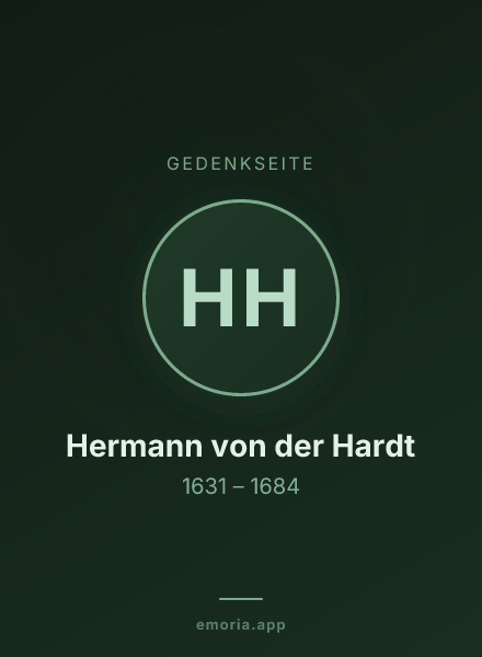 Gedenkportrait von Hermann von der Hardt