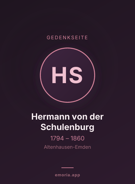 Gedenkportrait von Hermann von der Schulenburg