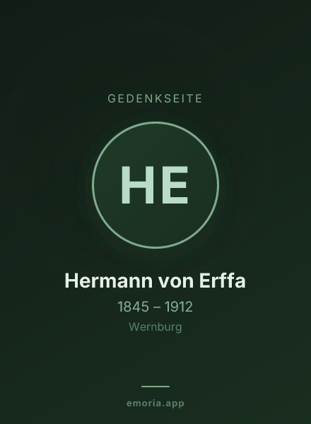 Gedenkportrait von Hermann von Erffa