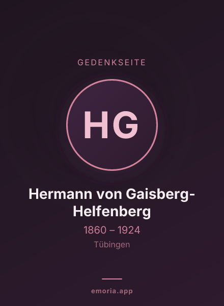 Gedenkportrait von Hermann von Gaisberg-Helfenberg