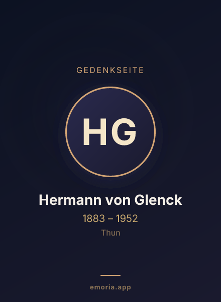 Gedenkportrait von Hermann von Glenck
