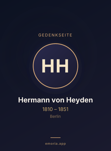 Gedenkportrait von Hermann von Heyden